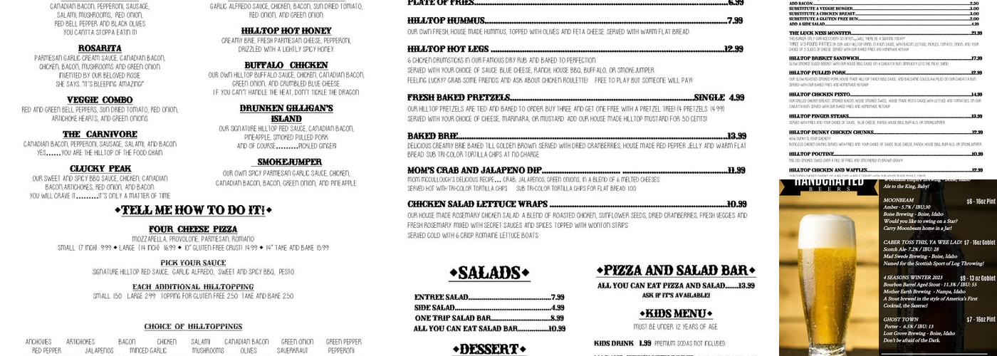 Hilltop Station Menu