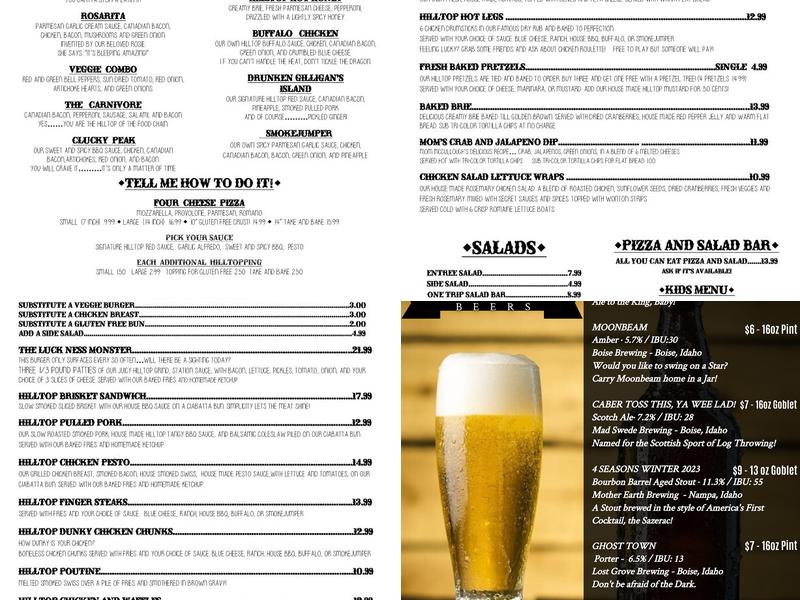 Hilltop Station Menu