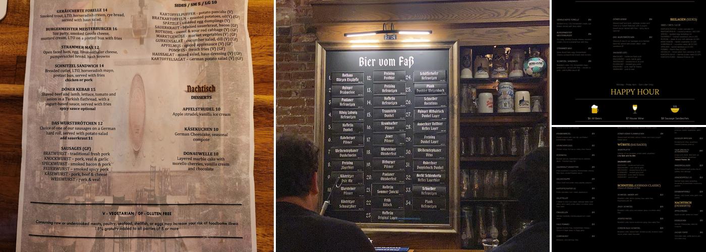 Brauhaus Schmitz Menu