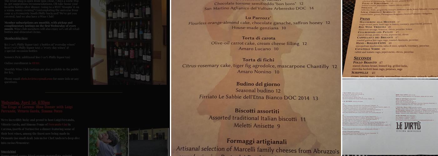 Le Virtù Menu