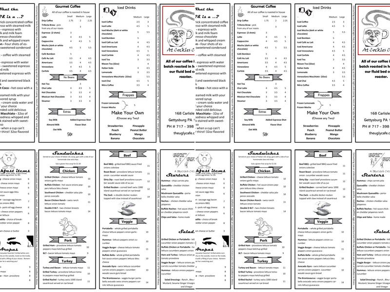 The Ugly Mug Coffee Roasters Menu