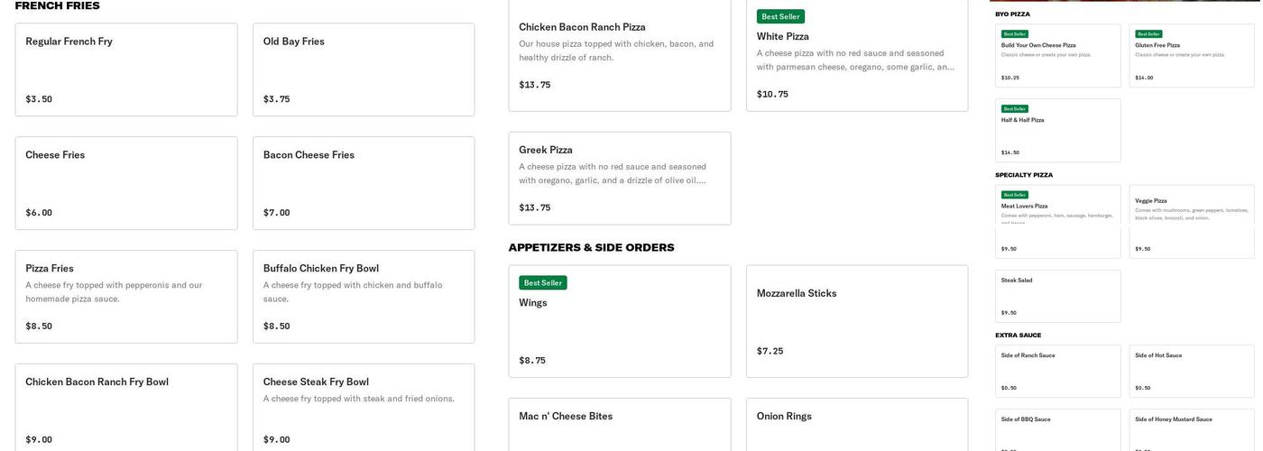 Pizza House Menu