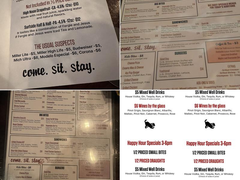 Good Dog Bar Menu