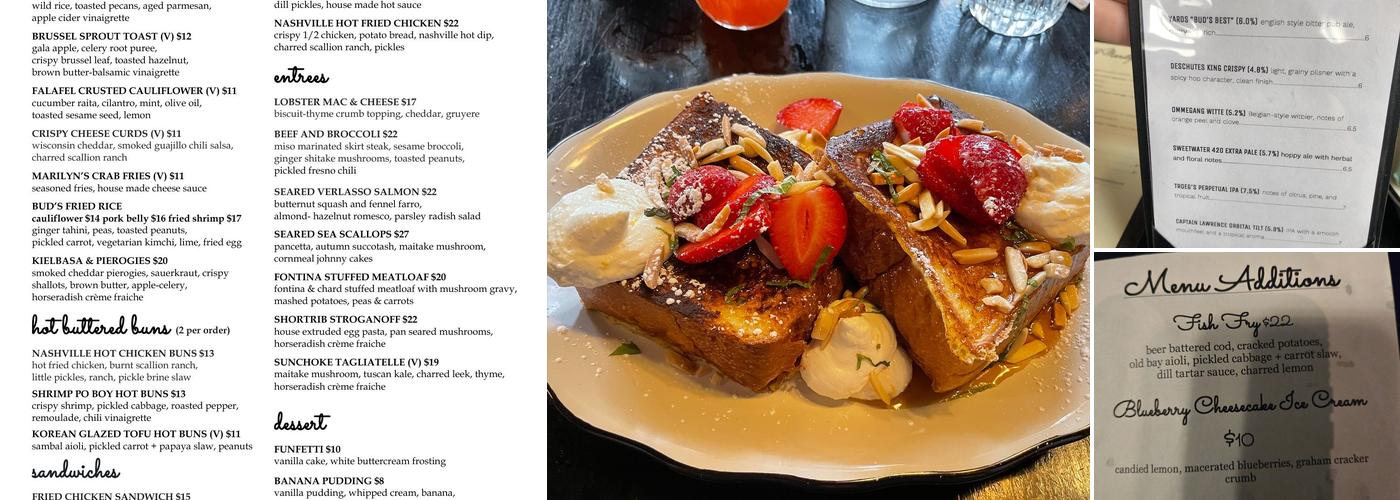 Bud & Marilyn's Menu