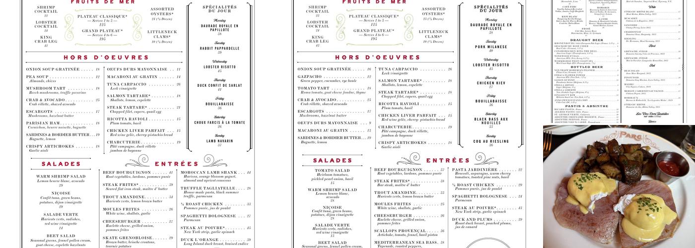 Parc Menu
