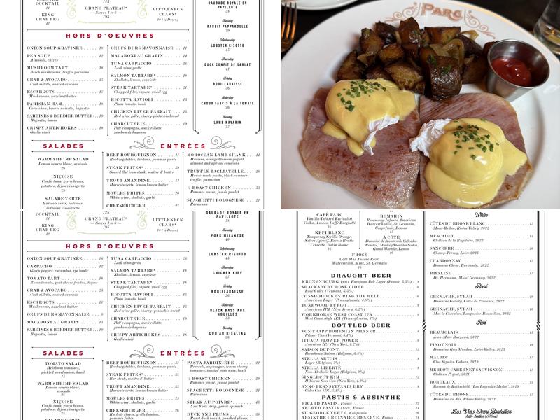 Parc Menu