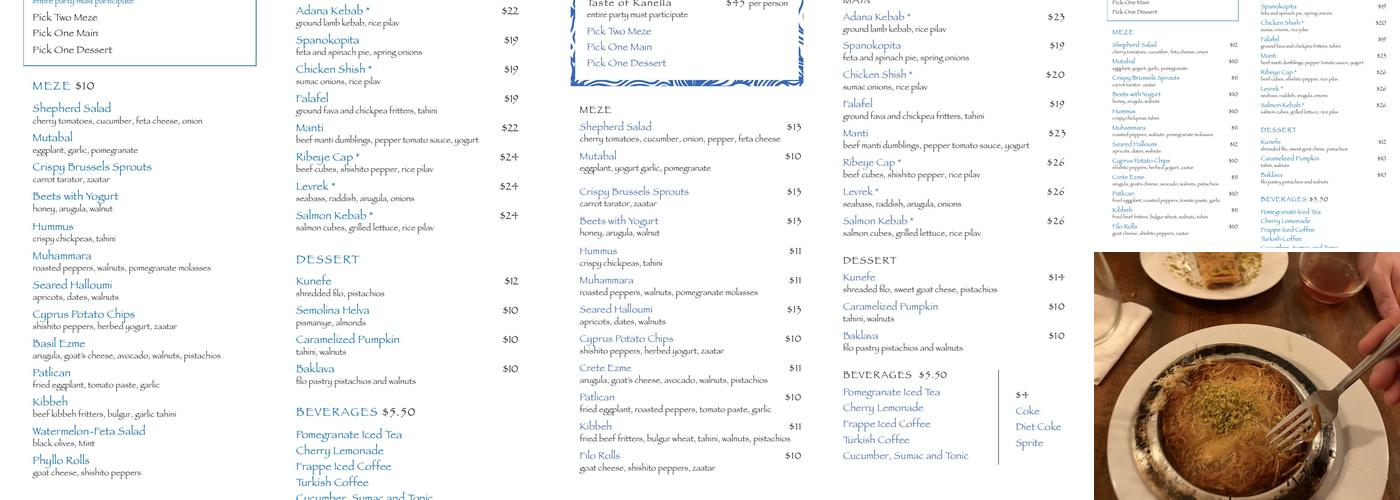 Kanella Menu