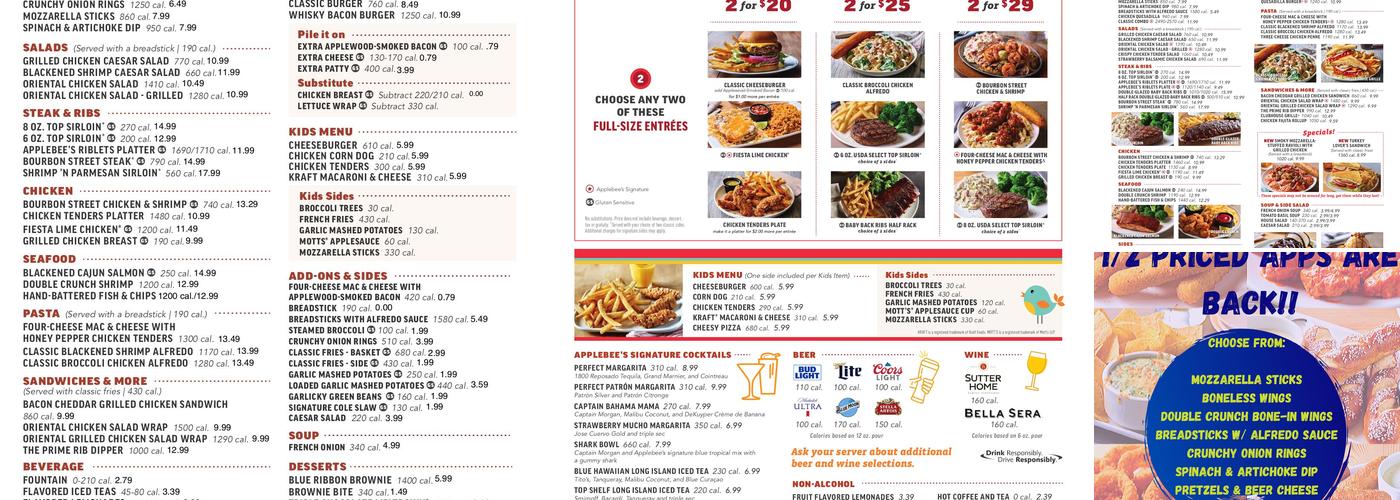 Applebee's Grill + Bar Menu