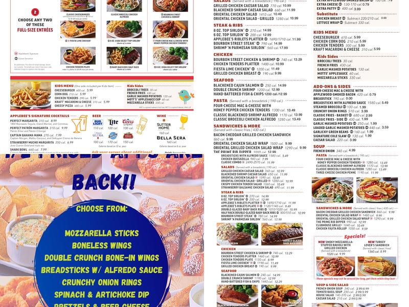 Applebee's Grill + Bar Menu