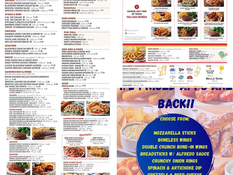 Applebee's Grill + Bar Menu