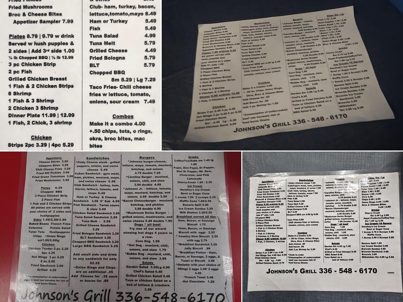 Johnson's Family Grill Menu