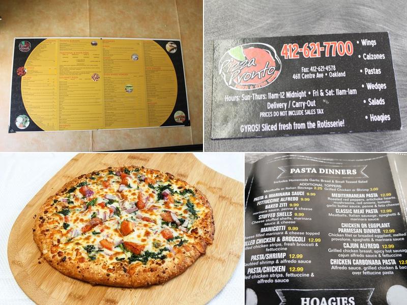 Pizza Pronto Oakland Menu