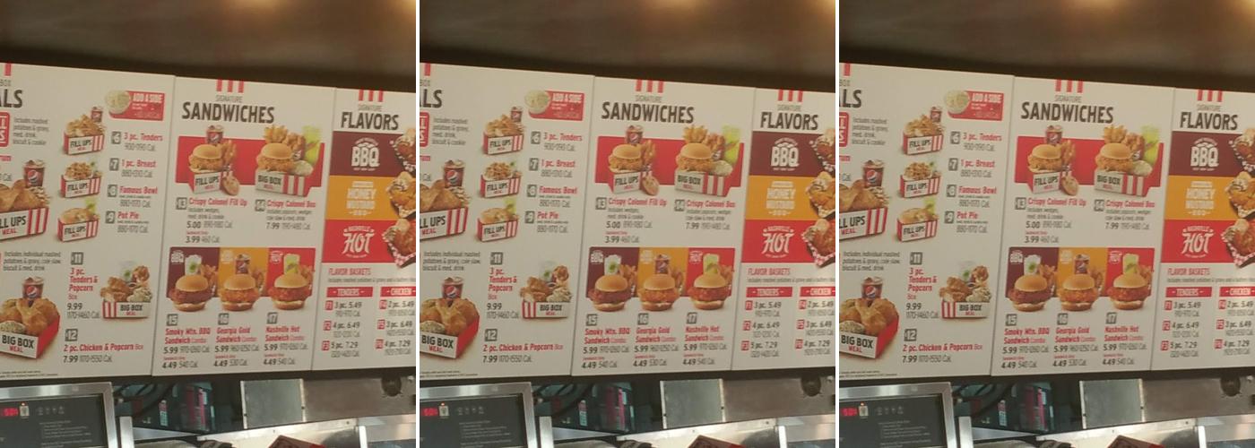 KFC Menu