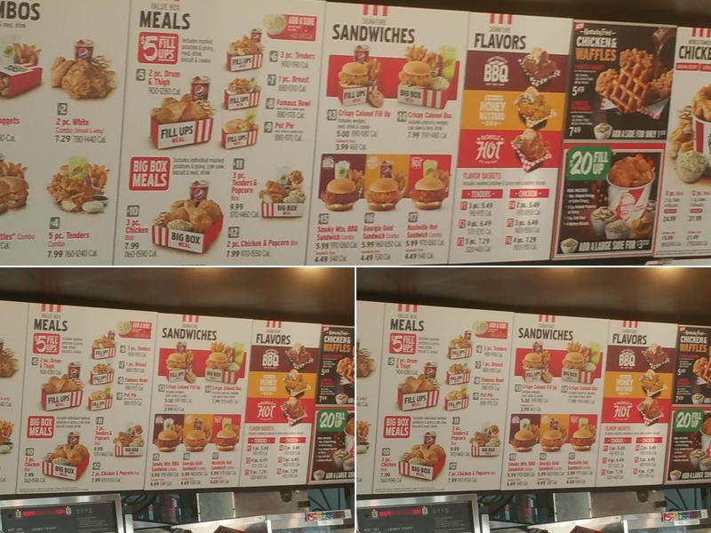 KFC Menu