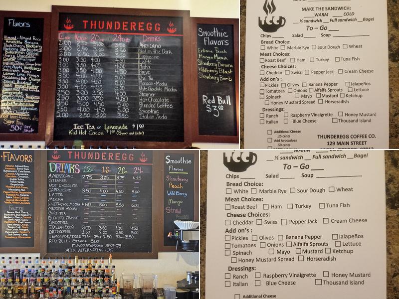Thunderegg Coffee Co. Menu