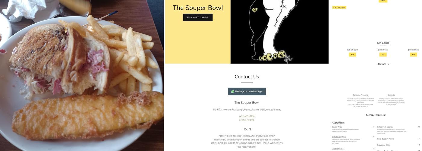 Souper Bowl Menu