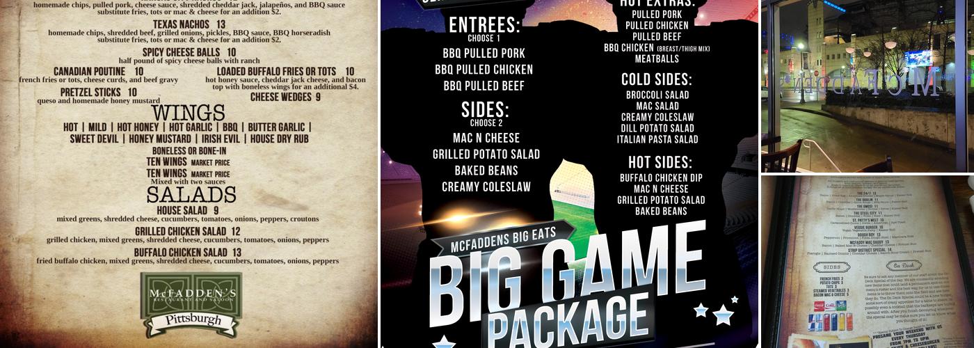McFadden's Menu