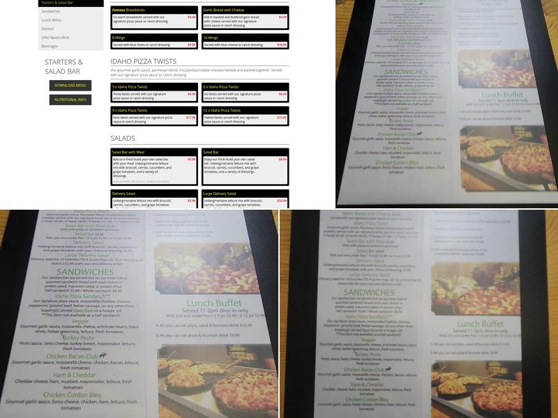 Idaho Pizza Company Menu