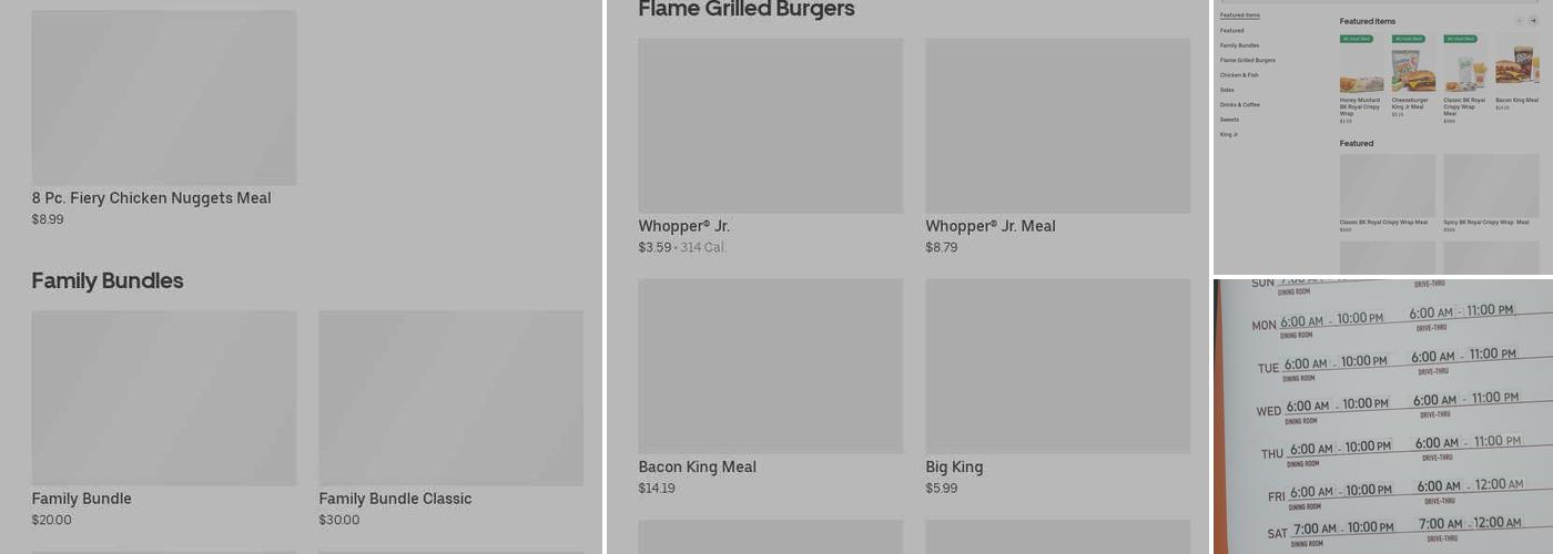 Burger King Menu