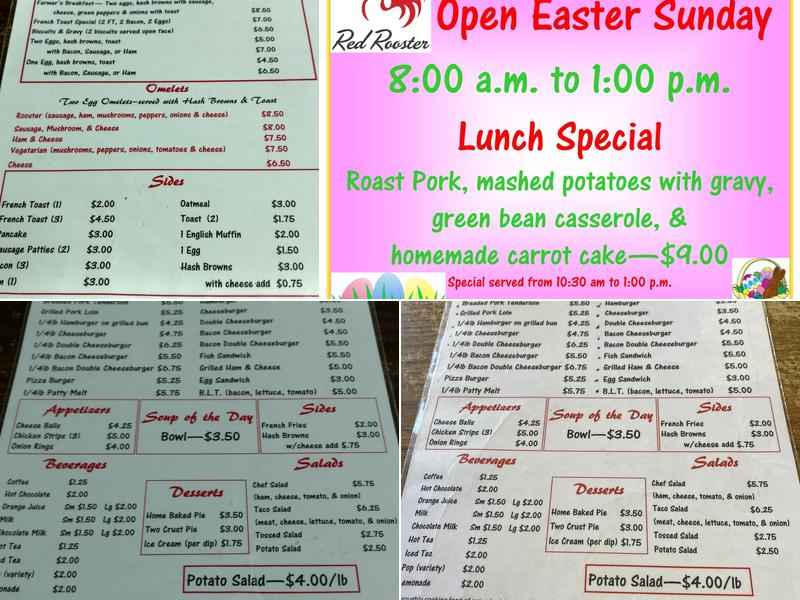 Red Rooster Grill Menu