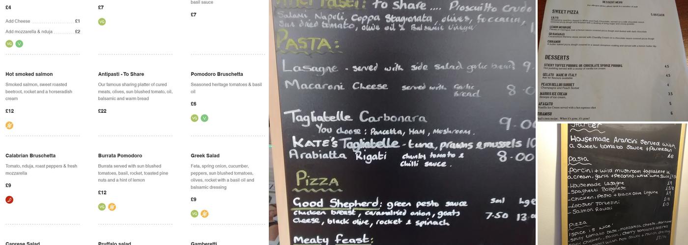 The Yard Pizzeria Menu