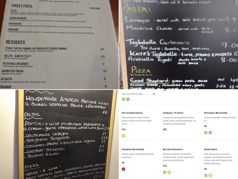 The Yard Pizzeria Menu