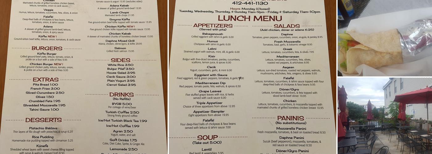 Daphne Cafe Menu