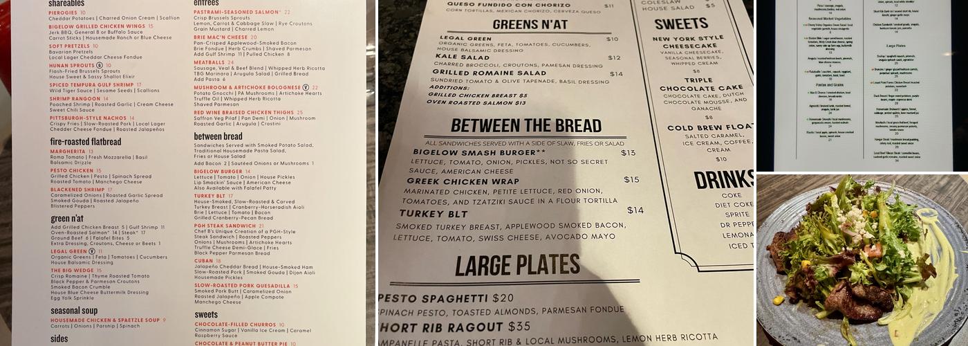 Bigelow Grille Kitchen & Bar Menu