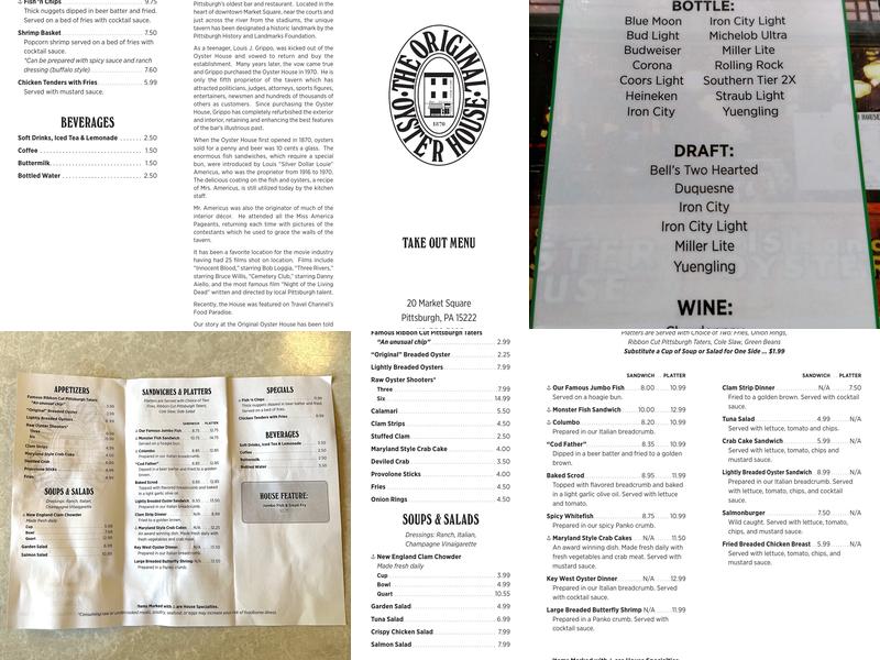 Original Oyster House Menu