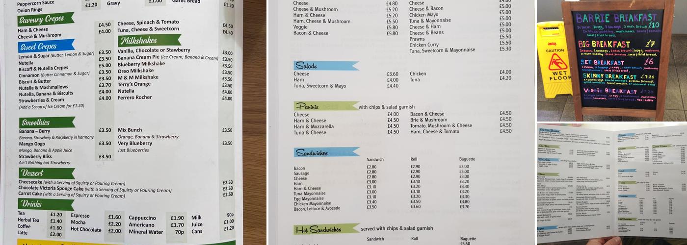 Scoop's & Smile Menu