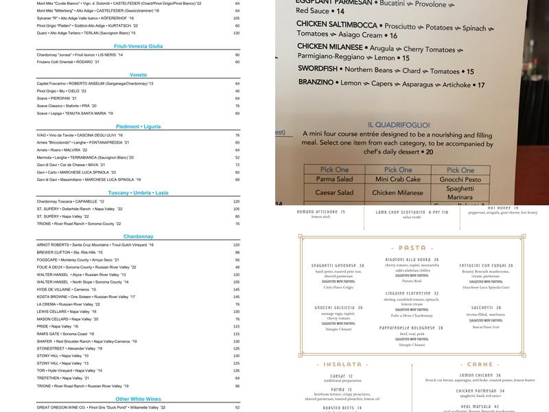 Vallozzi's Pittsburgh Menu