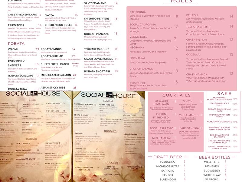 Social House 7 Menu