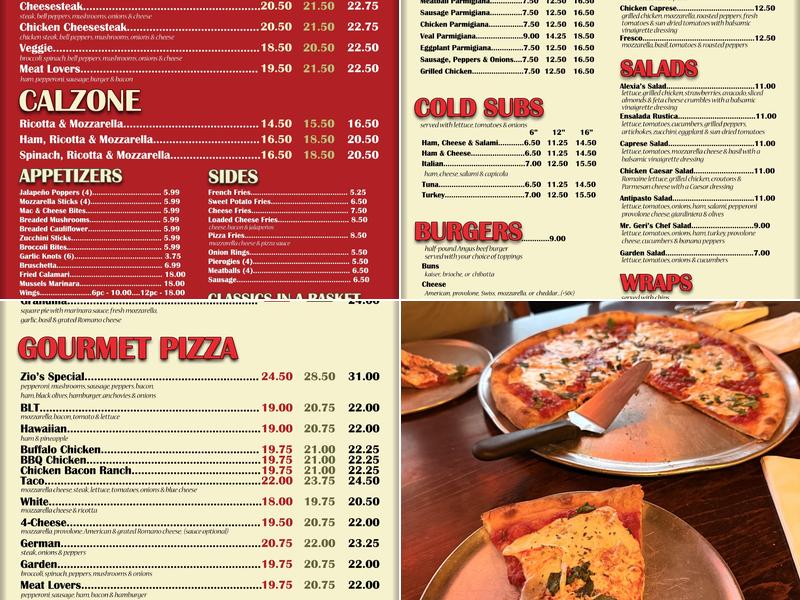 Zio's Pizzeria Menu