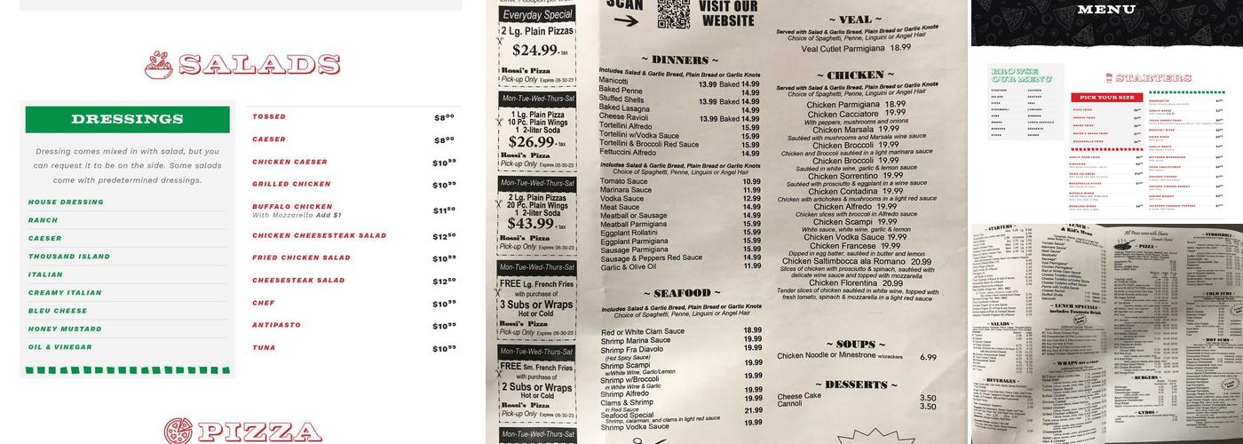 Rossi's Pizza & Italian Menu