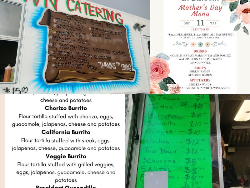 Taco Town catering & taquizas truck Menu