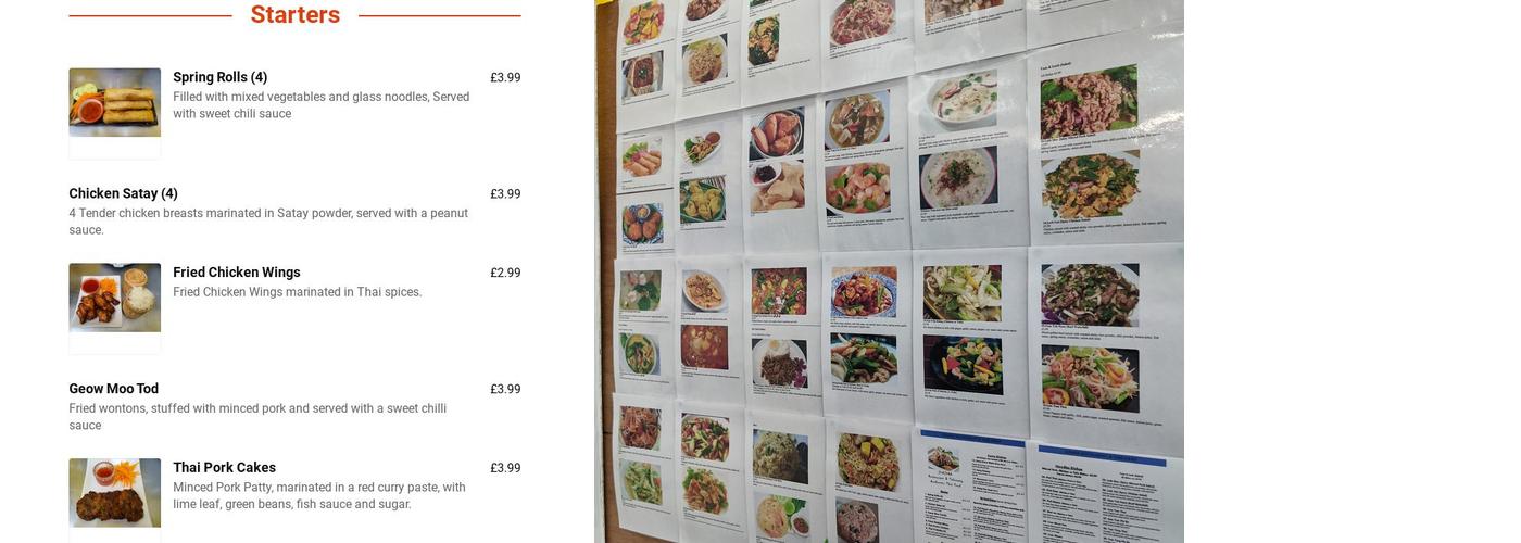 Junjira Restaurant & Takeaway Menu