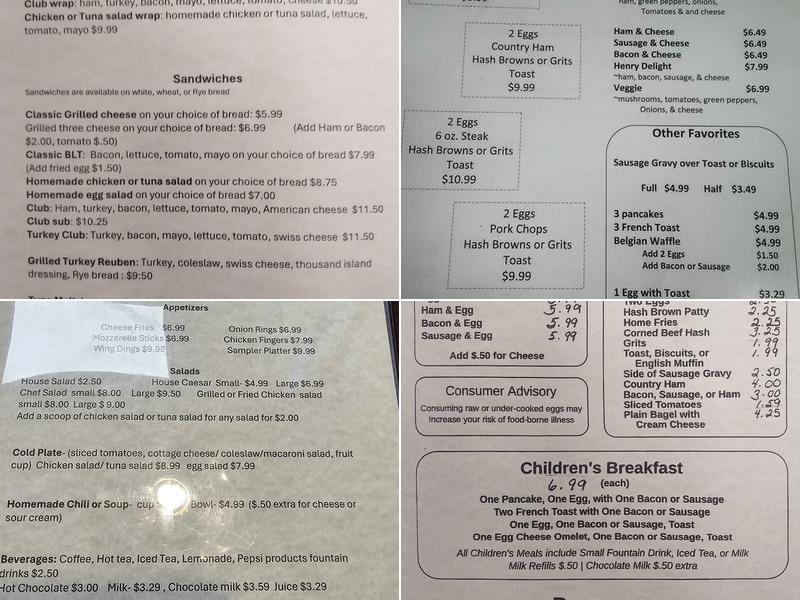 Doodles Diner Menu