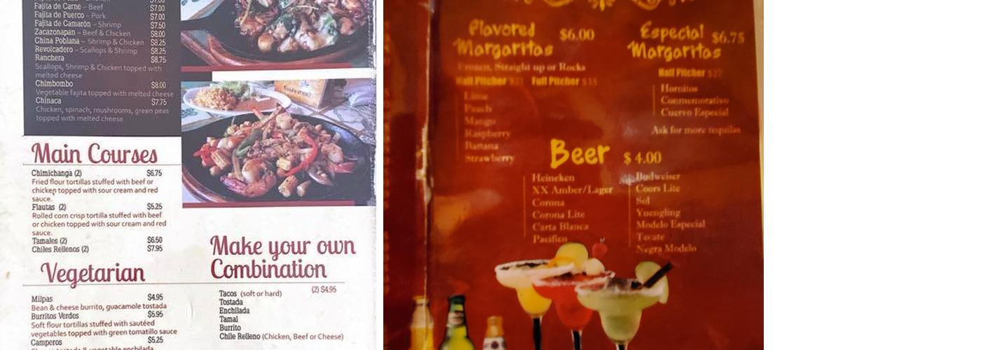 Mezcal's Menu