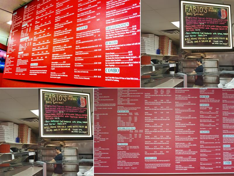 Fabio's NY Pizza Menu