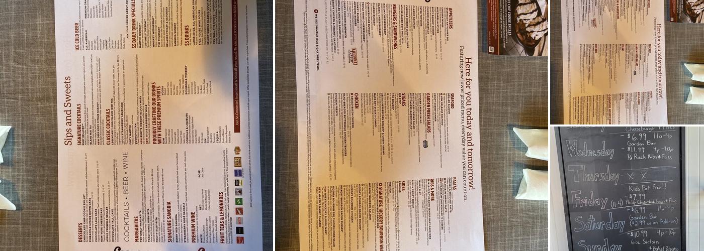 Ruby Tuesday Menu
