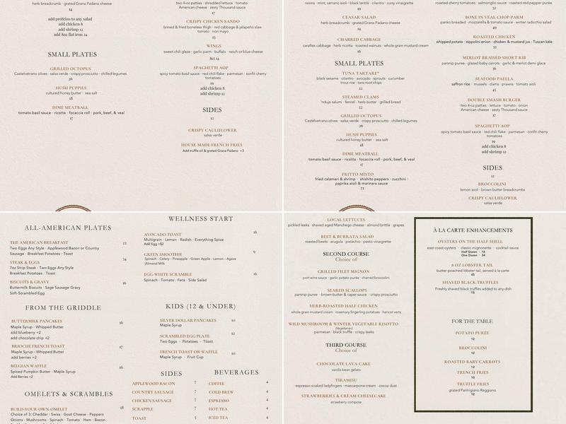 The Dime Menu