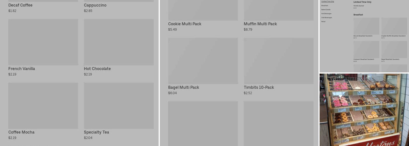 Tim Hortons - Temporarily Closed Menu