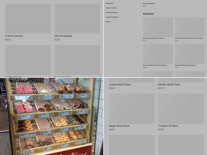 Tim Hortons - Temporarily Closed Menu