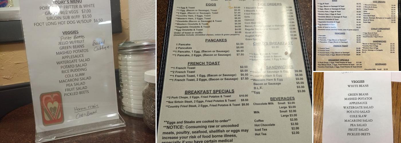 Hawksbill Diner Menu