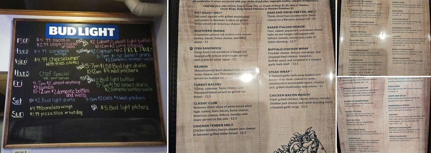 Cornerstone Bar & Grill Menu