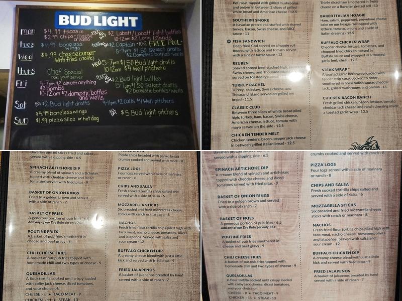 Cornerstone Bar & Grill Menu