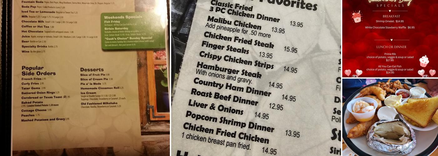Tom's Cabin Menu