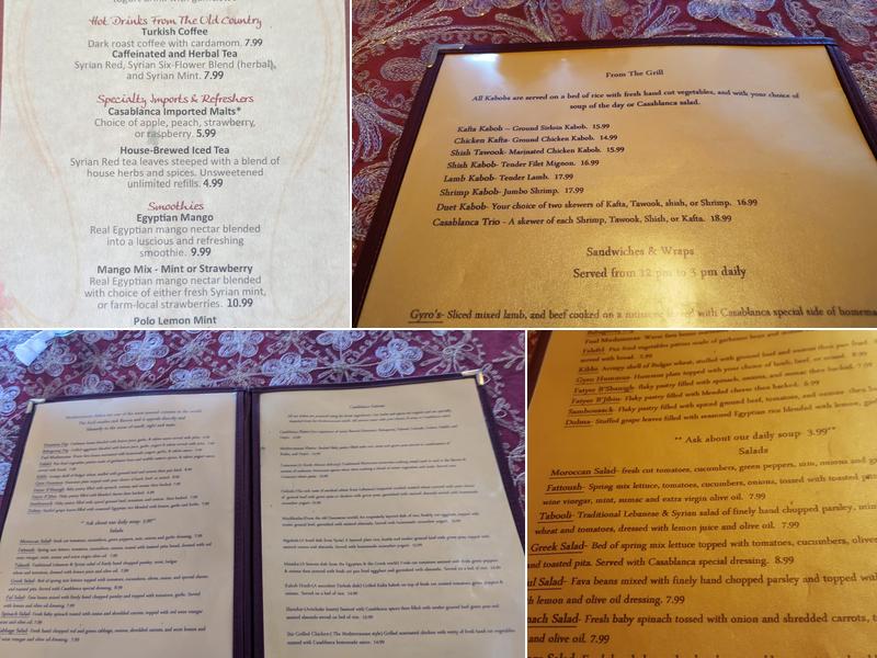 Casablanca Grill Menu