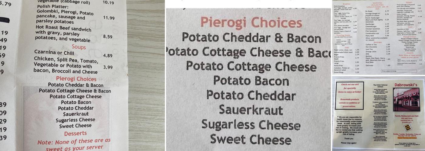 Dabrowski's Restaurant & Deli Menu
