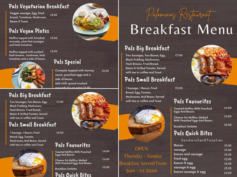 Palomino's Restaurant Menu